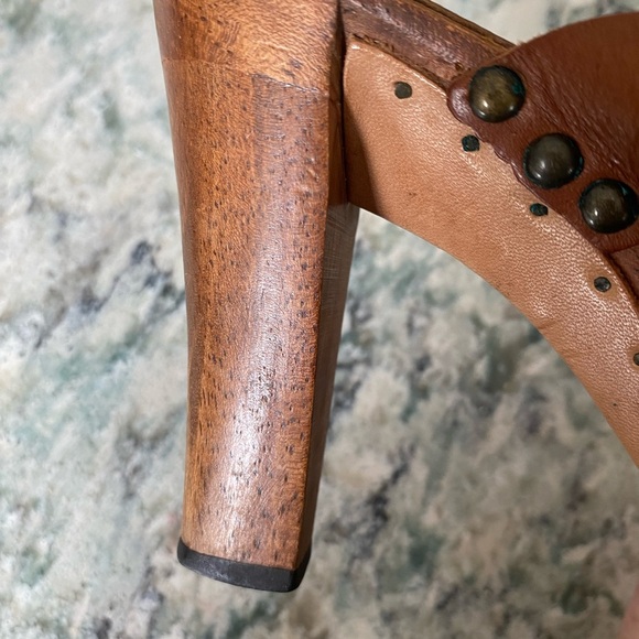 Frye Sophia Ring Slip On Wooden High Heel Leather Sandals Brown US 8 M - Picture 12 of 14